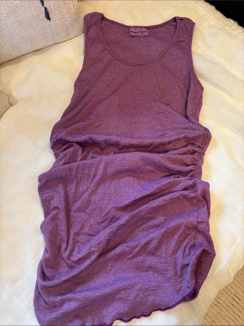 Michael Stars Purple and Green Ruched Tank Tops